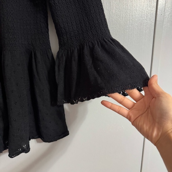 Free People Black Cardigan Style Blouse Size Small - Picture 5 of 10